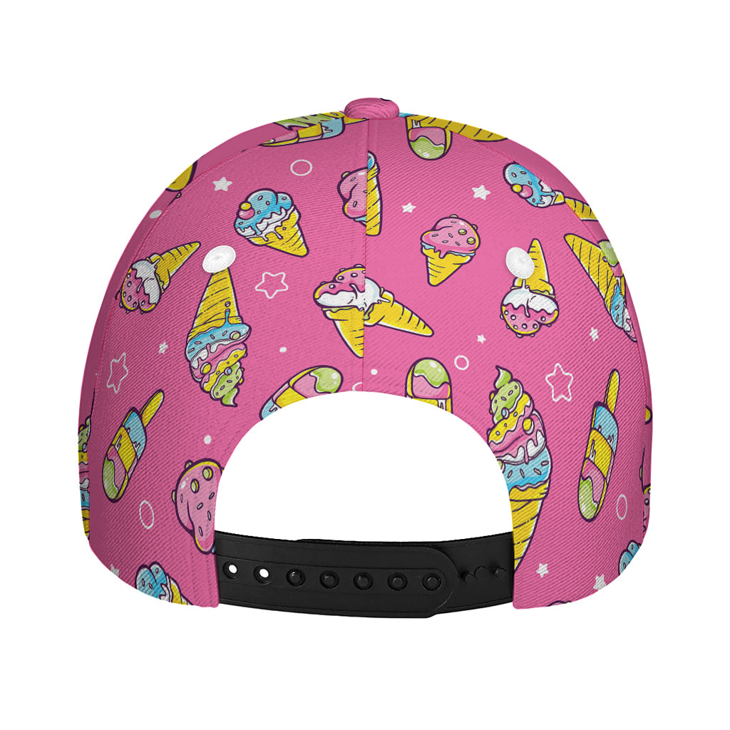 Cute Ice Cream Pattern Print Baseball Cap