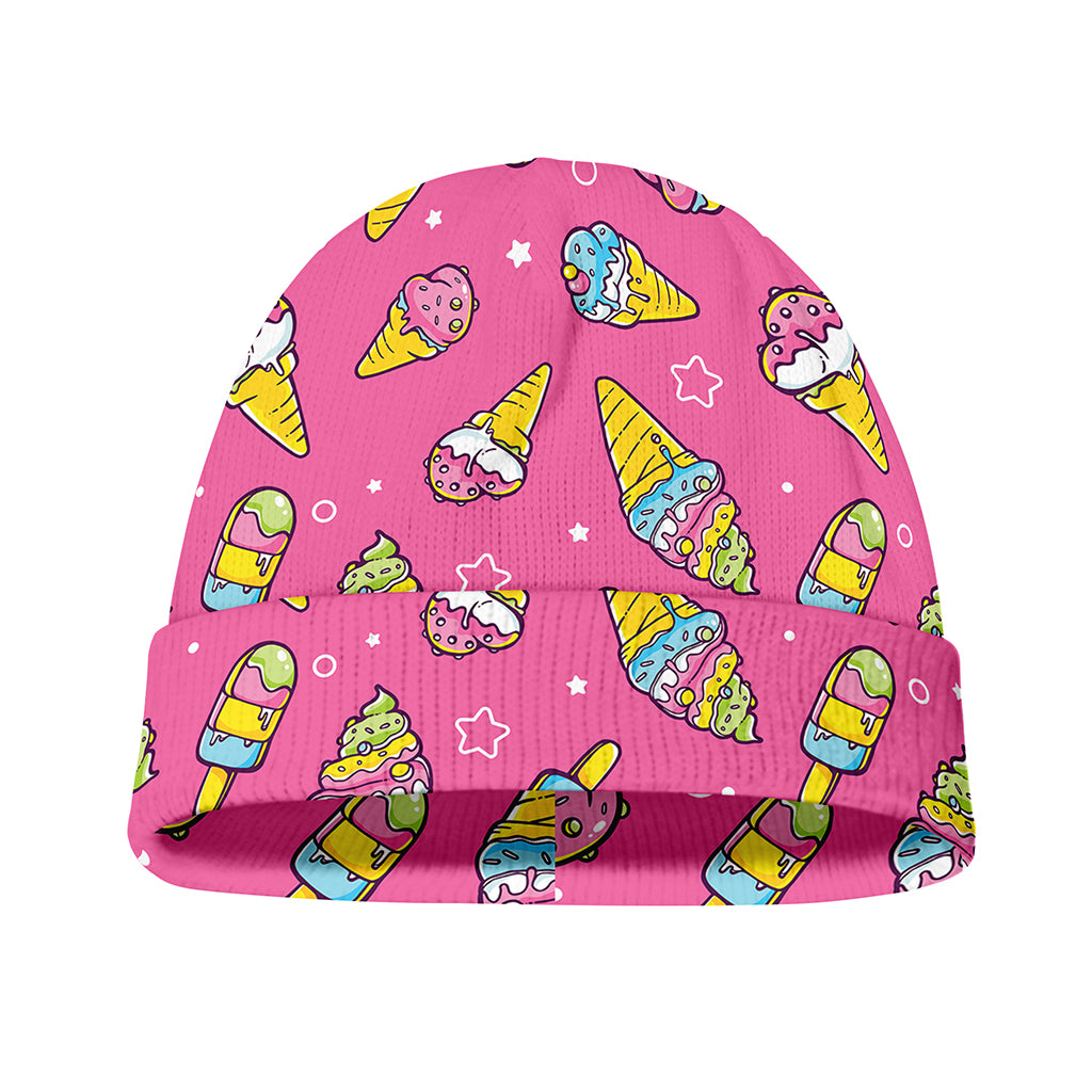 Cute Ice Cream Pattern Print Beanie