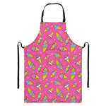 Cute Ice Cream Pattern Print Bib Apron With Pocket