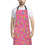 Cute Ice Cream Pattern Print Bib Apron With Pocket