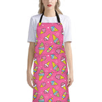 Cute Ice Cream Pattern Print Bib Apron With Pocket