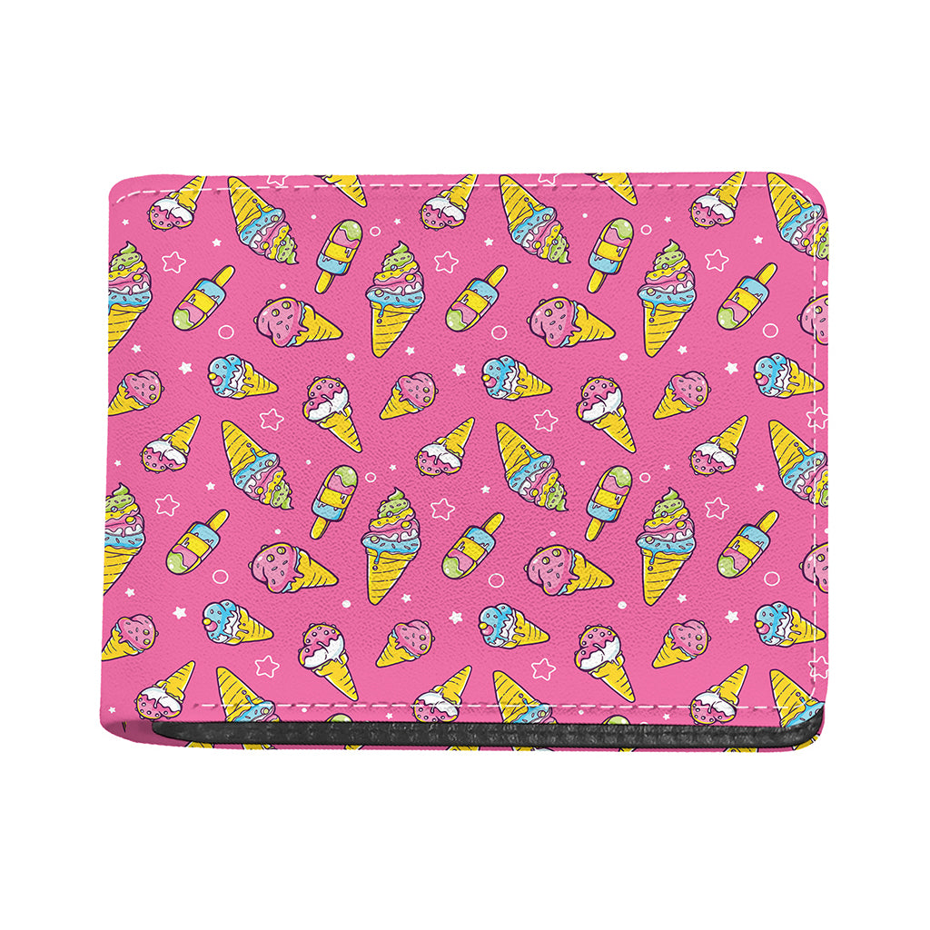 Cute Ice Cream Pattern Print Bifold Wallet