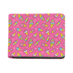 Cute Ice Cream Pattern Print Bifold Wallet