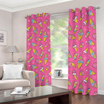 Cute Ice Cream Pattern Print Blackout Grommet Curtains
