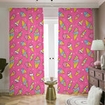 Cute Ice Cream Pattern Print Blackout Pencil Pleat Curtains