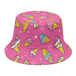 Cute Ice Cream Pattern Print Bucket Hat
