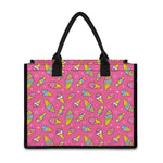 Cute Ice Cream Pattern Print Canvas Tote Bag