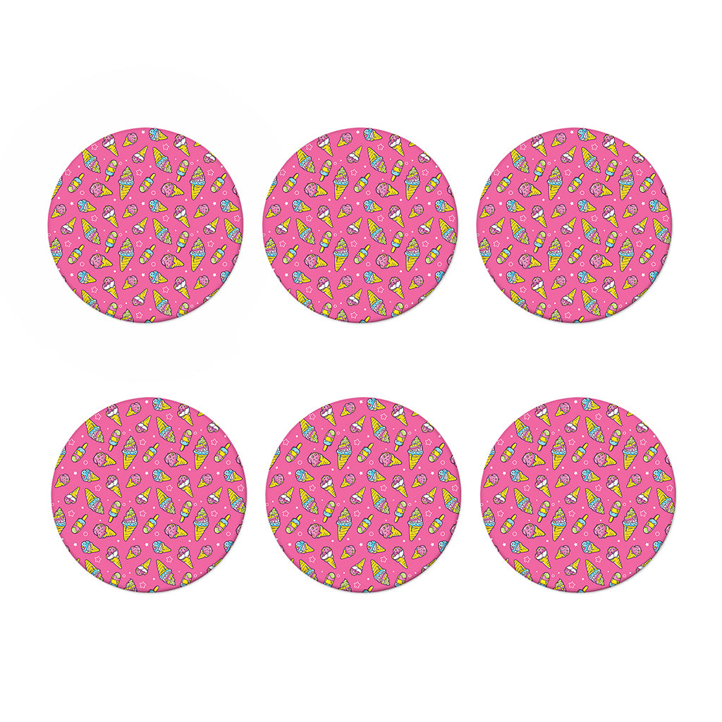 Cute Ice Cream Pattern Print Coaster Set