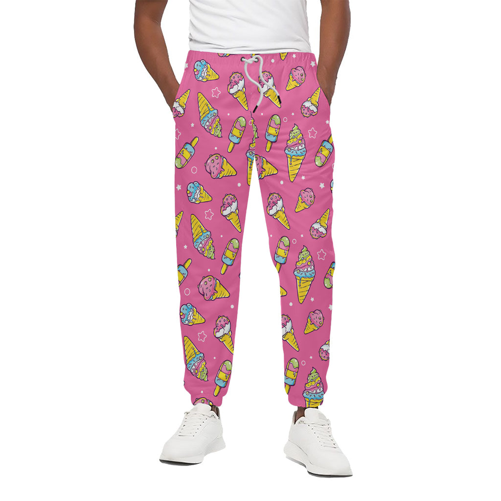 Cute Ice Cream Pattern Print Cotton Pants