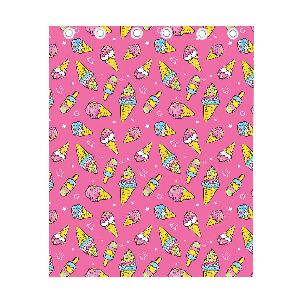 Cute Ice Cream Pattern Print Curtain