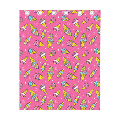 Cute Ice Cream Pattern Print Curtain