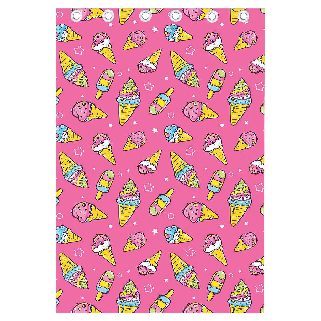 Cute Ice Cream Pattern Print Curtain