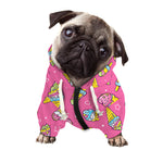 Cute Ice Cream Pattern Print Dog Zip Up Hoodie