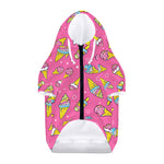 Cute Ice Cream Pattern Print Dog Zip Up Hoodie