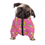 Cute Ice Cream Pattern Print Dog Zip Up Jacket