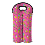 Cute Ice Cream Pattern Print Double Neoprene Wine Tote