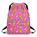 Cute Ice Cream Pattern Print Drawstring Backpack