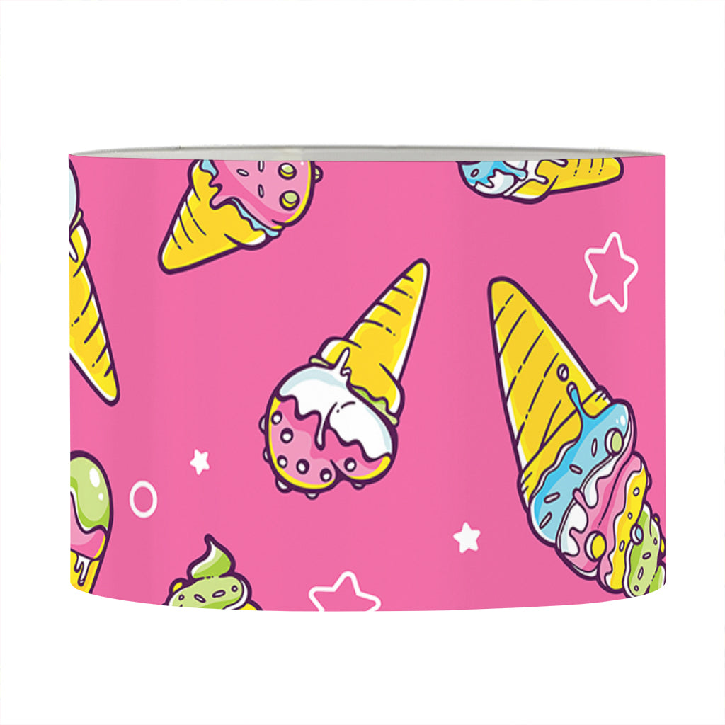 Cute Ice Cream Pattern Print Drum Lamp Shade