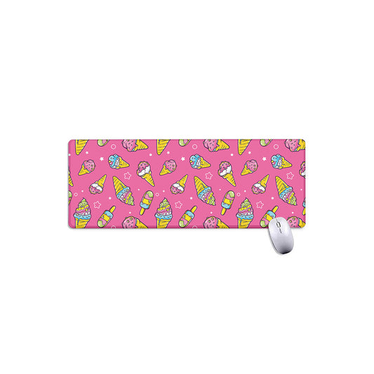 Cute Ice Cream Pattern Print Extended Mouse Pad