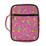 Cute Ice Cream Pattern Print Front Pocket Bible Bag