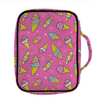 Cute Ice Cream Pattern Print Front Pocket Bible Bag