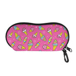 Cute Ice Cream Pattern Print Glasses Case