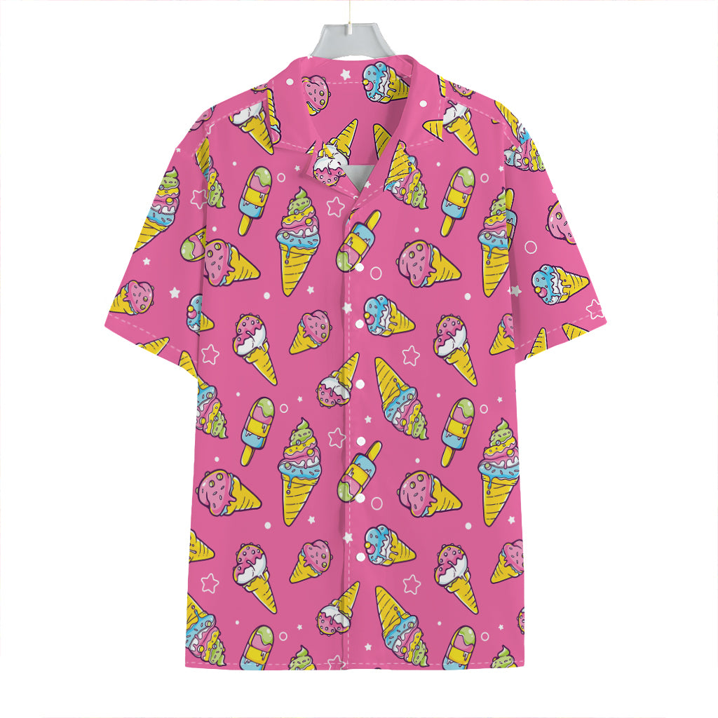 Cute Ice Cream Pattern Print Hawaiian Shirt