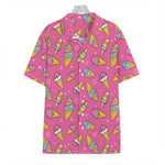 Cute Ice Cream Pattern Print Hawaiian Shirt