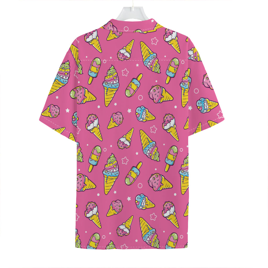 Cute Ice Cream Pattern Print Hawaiian Shirt