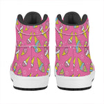 Cute Ice Cream Pattern Print High Top Leather Sneakers