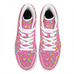 Cute Ice Cream Pattern Print High Top Leather Sneakers