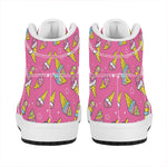 Cute Ice Cream Pattern Print High Top Leather Sneakers