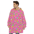 Cute Ice Cream Pattern Print Hoodie Blanket
