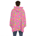 Cute Ice Cream Pattern Print Hoodie Blanket