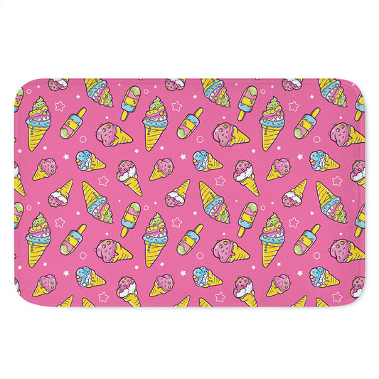 Cute Ice Cream Pattern Print Indoor Door Mat