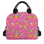 Cute Ice Cream Pattern Print Insulated Lunch Bag