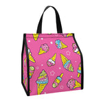 Cute Ice Cream Pattern Print Insulated Lunch Tote