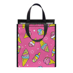 Cute Ice Cream Pattern Print Insulated Lunch Tote