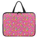 Cute Ice Cream Pattern Print Laptop Sleeve With Handle