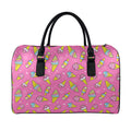 Cute Ice Cream Pattern Print Leather Duffel Bag