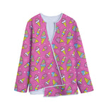 Cute Ice Cream Pattern Print Long Sleeve Short Coat
