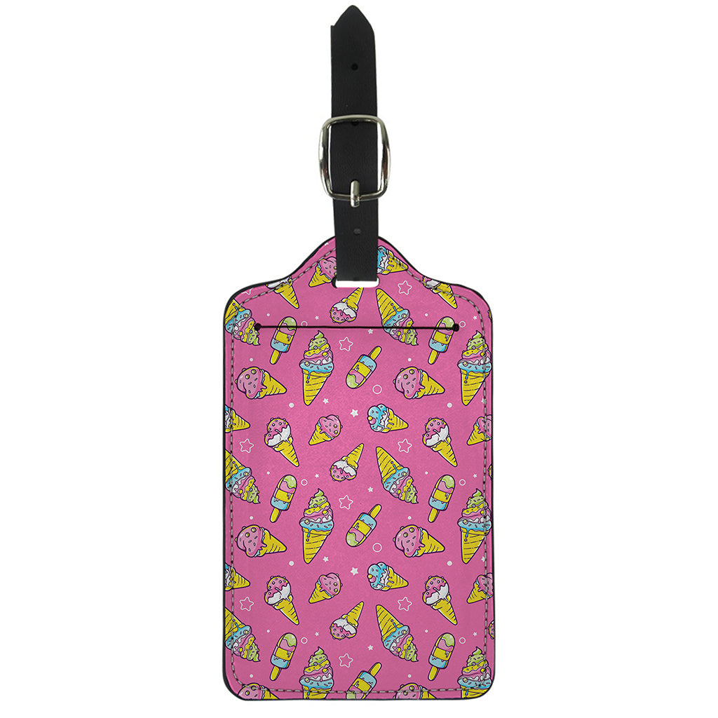 Cute Ice Cream Pattern Print Luggage Tag