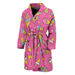 Cute Ice Cream Pattern Print Men's Bathrobe