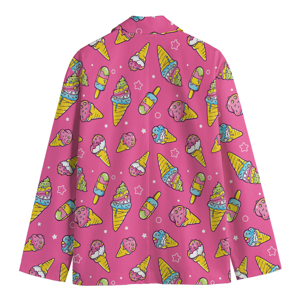 Cute Ice Cream Pattern Print Men's Blazer
