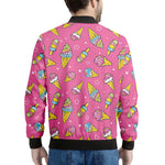 Cute Ice Cream Pattern Print Men's Bomber Jacket