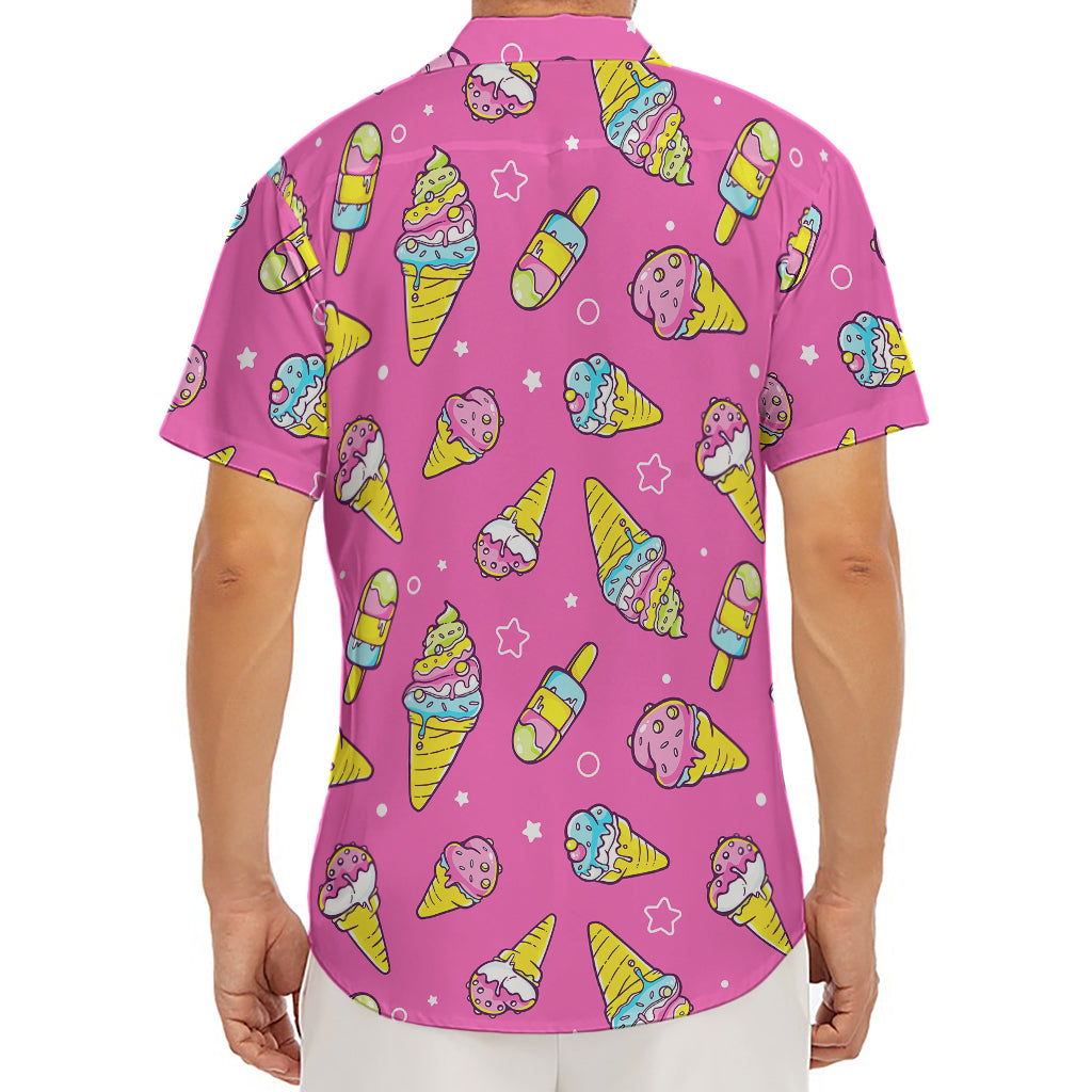 Cute Ice Cream Pattern Print Men's Deep V-Neck Shirt