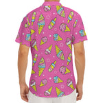 Cute Ice Cream Pattern Print Men's Deep V-Neck Shirt