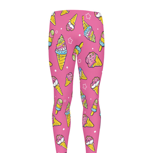 Cute Ice Cream Pattern Print Men's leggings