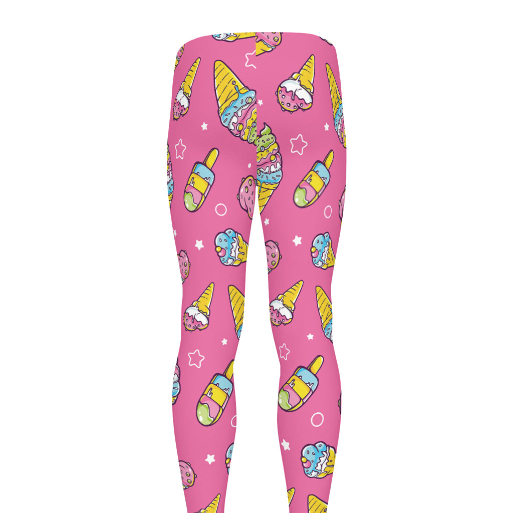 Cute Ice Cream Pattern Print Men's leggings