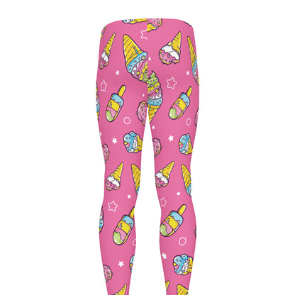 Cute Ice Cream Pattern Print Men's leggings